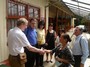 Ray meets the director (principal) of El Llano School, where a water treatment station was installed as part of our last project.